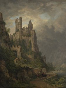 The Vautsburg on the Middle Rhine by Domenico Quaglio