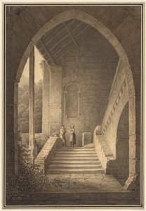 Outer Staircase of a Gothic Ruin by Domenico Quaglio