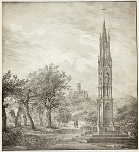 Ruin of Godesberg with the so-called High Cross of the Rhine by Domenico Quaglio