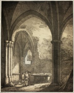 Ruin of the Church of Our Lady with the Tombstones of Genevieve and the Count Palatine Siegfried in the Mosel Valley near Andernach, from Collection of Memorable Medieval Buildings in Germany