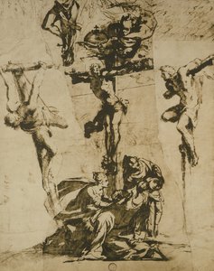 Study of the Crucifixion and the Swooning Virgin by Domenico Robusti Tintoretto