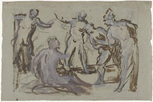 Job on the Dung Heap, Surrounded by His Friends by Domenico Tintoretto