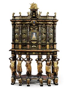 Louis XIV cabinet-on-stand by Domenico and Gobelins workshop (attr. to) Cucci