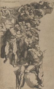 Group from Last Judgment, St. Bartholomew, St. Peter, and other Apostles, 16th century by Domenico del Barbiere