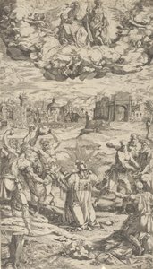 The Stoning of Saint Stephen, 16th century by Domenico del Barbiere