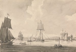 Shipping in Southampton Water, off Calshott Castle