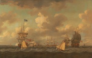 English Ships Coming to Anchor in a Fresh Breeze