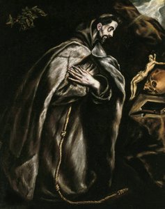 Saint Francis praying