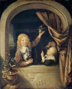Children with a Mousetrap by Dominicus van Tol