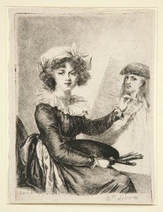 Louise-Elisabeth Vigée-Lebrun, after and in reverse to the self-portrait of 1790 in the Uffizzi by Dominique Vivant Denon