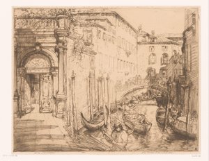 View in Venice 1911 (The White Palace) by Donald Shaw MacLaughlan (signed by artist)