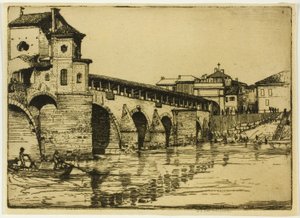 Ticino Bridge, Pavia by Donald Shaw MacLaughlan