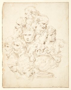 Fantasy Composed of Heads and a Sculpted Urn by Donato Creti