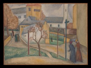 Village Street (Sometimes) Winter by Dora Bromberger