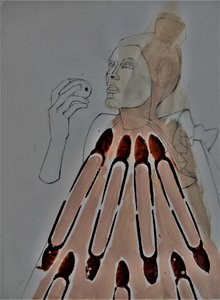 Abstract Figure with Apple by Doris Schmitz