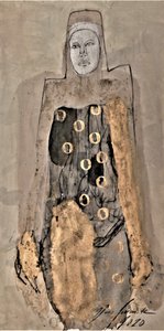 Abstract Golden Figure by Doris Schmitz