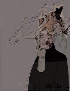 Abstract Pensive Woman by Doris Schmitz