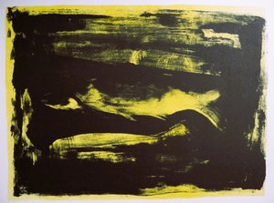 Bold Yellow Dark Abstract by Doris Schmitz