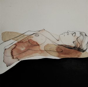 Calm Watercolor Nude by Doris Schmitz