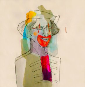 Colorful Clown Portrait by Doris Schmitz