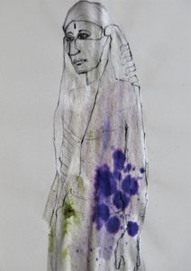 Colorful Ink Portrait by Doris Schmitz