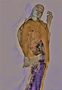 Contemplative Abstract Woman by Doris Schmitz
