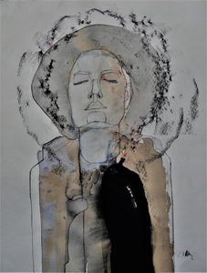 Contemplative Woman in Hat