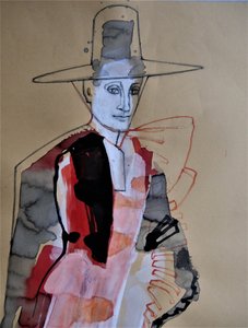 Elegant Figure With Hat by Doris Schmitz