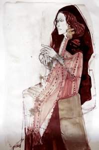 Elegant Woman Contemplating