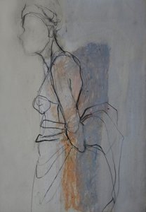 Graceful Draped Figure Sketch by Doris Schmitz