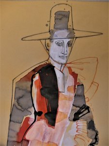 Modern Hat Portrait by Doris Schmitz