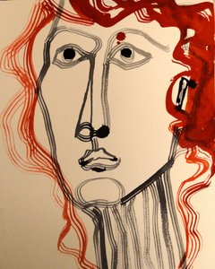 Modern Red Hair Portrait by Doris Schmitz