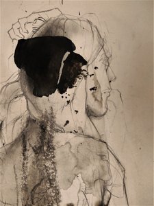 Moody Abstract Figure by Doris Schmitz