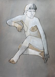 Pensive Abstract Nude by Doris Schmitz