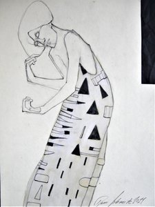 Pensive Geometric Woman by Doris Schmitz