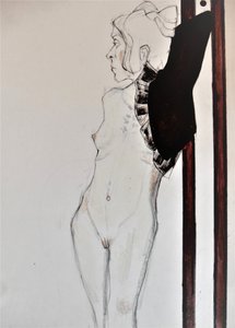Pensive Nude Profile by Doris Schmitz