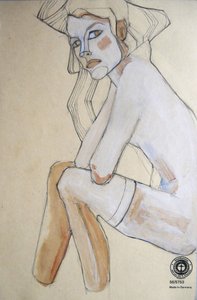 Pensive Woman Illustration by Doris Schmitz