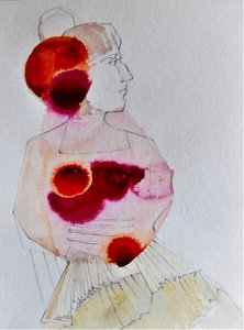 Woman in Red Profile