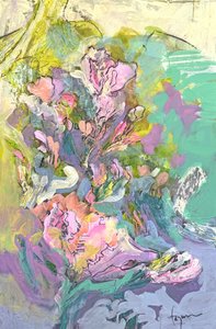 Abstract Pastel Flowers by Dorothy Fagan