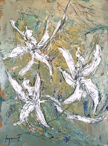Dancing White Flowers by Dorothy Fagan