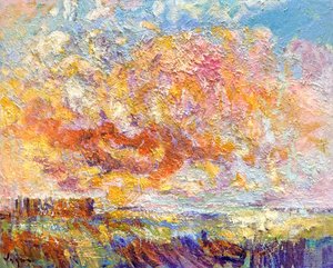 Fiery Sunset Field by Dorothy Fagan