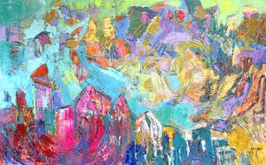 Vibrant City Abstract by Dorothy Fagan