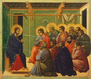 Christ is separated from the apostles (detail) by Duccio di Buoninsegna