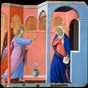Panel from the Maestà Altarpiece: The Annunciation by Duccio di Buoninsegna