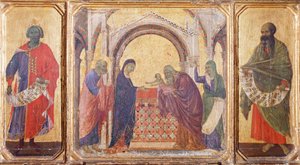 Solomon, Presentation at the Temple and the Prophet Malachi (Detail) by Duccio di Buoninsegna