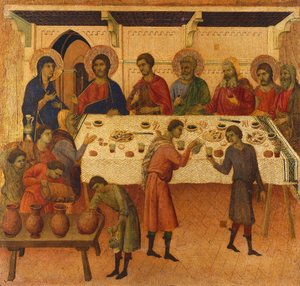 The Wedding at Cana (detail) by Duccio di Buoninsegna