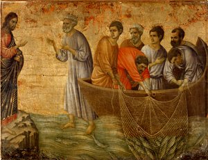 The Second Miraculous Sin: The Apparition of Christ to the Apostles on Lake Tiberiad by Duccio di Buoninsegna