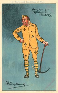 Crime and Punishment: Prisoner Holding a Pickaxe by Dudley Hardy