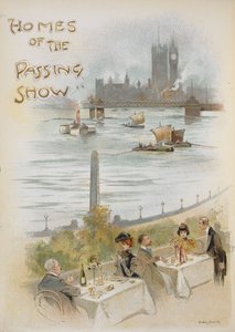 Illustrated title page, showing a scene by the River Thames by Dudley Hardy