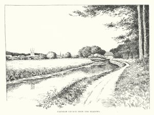 Farnham Church from the meadows by Duncan Moul